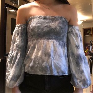 American eagle blue tie dye shirt